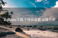 岛遇app下载 个性化设置 关键节点