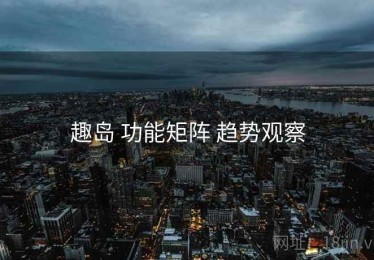 趣岛 功能矩阵 趋势观察